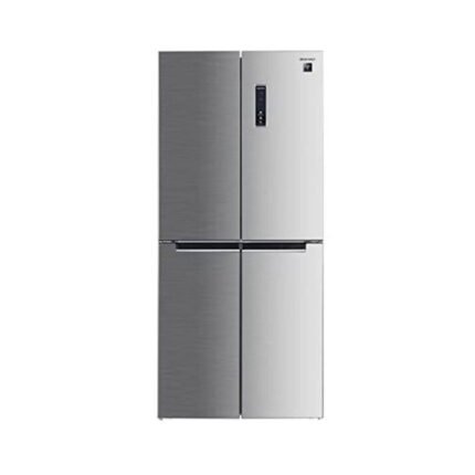 ثلاجة شارب باب فرنسي، 401 لتر، زجاج فضى، ( ضمان دولي ) - SJ-FH560-HS3