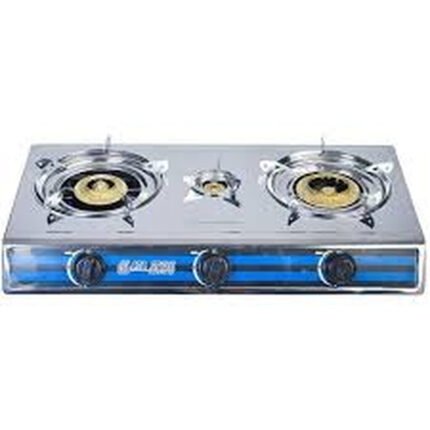 ATA بوتاجاز غاز مسطح، 3 شعلة، J-GC401، فضي
